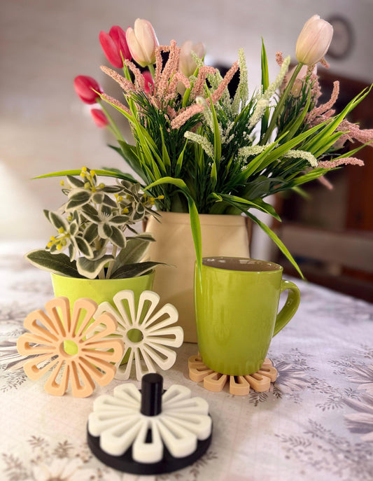 Flower Mug Coaster Set