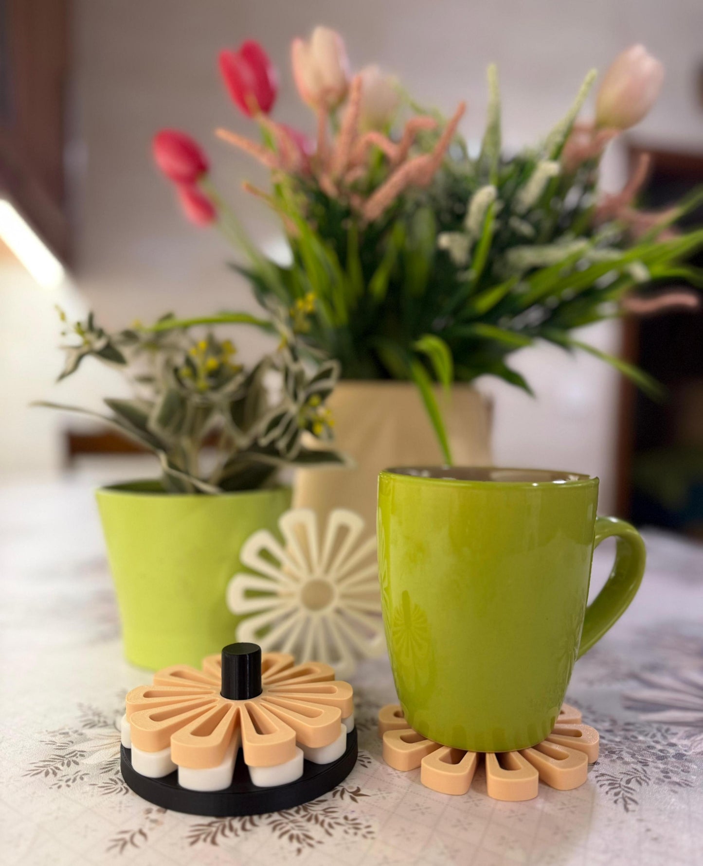 Flower Mug Coaster Set