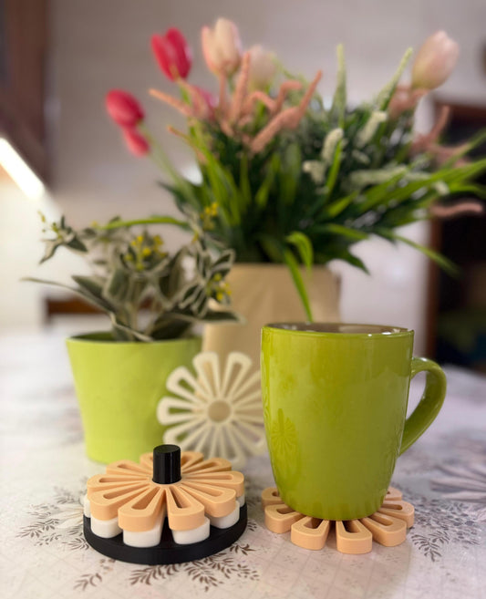 Flower Mug Coaster Set