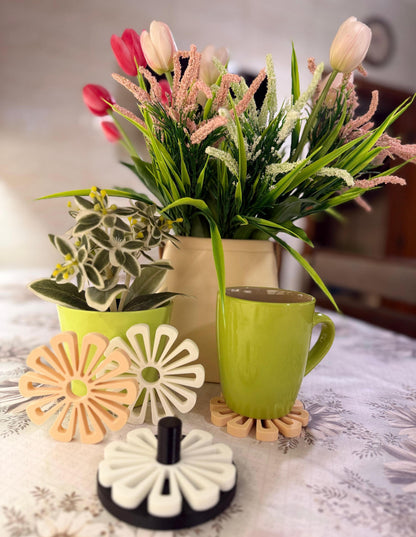 Flower Mug Coaster Set